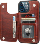 iPhone 13 Pro Max Leather Wallet Card Holder Case