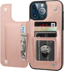 iPhone 13 Pro Max Leather Wallet Card Holder Case