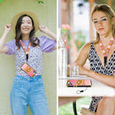 iPhone 13 Pro Max Women's Gold Glitter Case with Strap