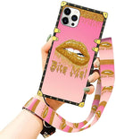 iPhone 13 Pro Max Women's Gold Glitter Case with Strap