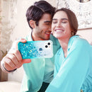 iPhone 14 Case, Glitter Liquid Full Body Rugged Cover Phone Case 13 6.1 ”Gradient Teal