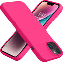 iPhone 14 Case, Premium Silicone Shockproof Slim Phone Case Hot Pink