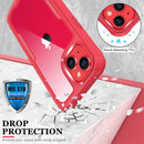 iPhone 14 Case Screen Protector, Pass Protective Phone Case 14 6.1" Red