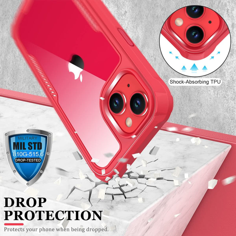 iPhone 14 Case Screen Protector, Pass Protective Phone Case 14 6.1" Red - Gorilla Cases
