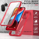 iPhone 14 Case Screen Protector, Pass Protective Phone Case 14 6.1" Red