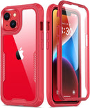 iPhone 14 Case Screen Protector, Pass Protective Phone Case 14 6.1" Red