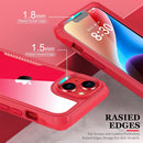 iPhone 14 Case Screen Protector, Pass Protective Phone Case 14 6.1" Red
