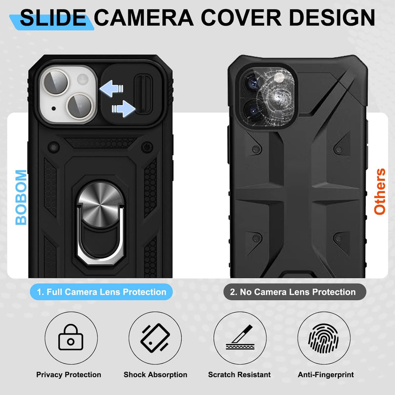 iPhone 14 Case with Stand & Camera Cover Kickstand Case 6.1 Inch, Black - Gorilla Cases
