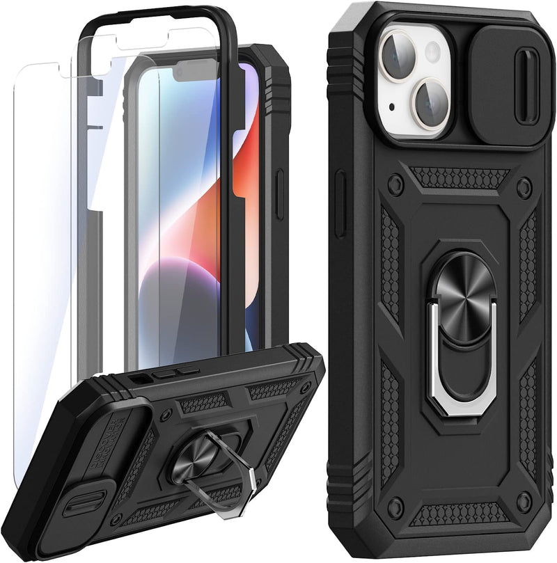 iPhone 14 Case with Stand & Camera Cover Kickstand Case 6.1 Inch, Black - Gorilla Cases