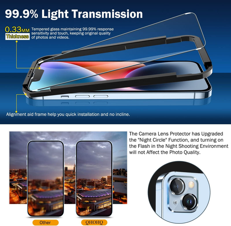 iPhone 14 / iPhone 13 6.1 Inch 3 Pack Tempered Glass Camera Case Friendly - Gorilla Cases