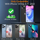 iPhone 14 Max Case, Translucent Aluminum Alloy Button,3 Pack Black