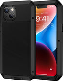 iPhone 14 Metal Case, Heavy Duty Shockproof Rugged Case Black
