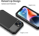 iPhone 14 Metal Case, Heavy Duty Shockproof Rugged Case Black