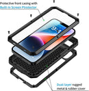 iPhone 14 Metal Case, Heavy Duty Shockproof Rugged Case Black