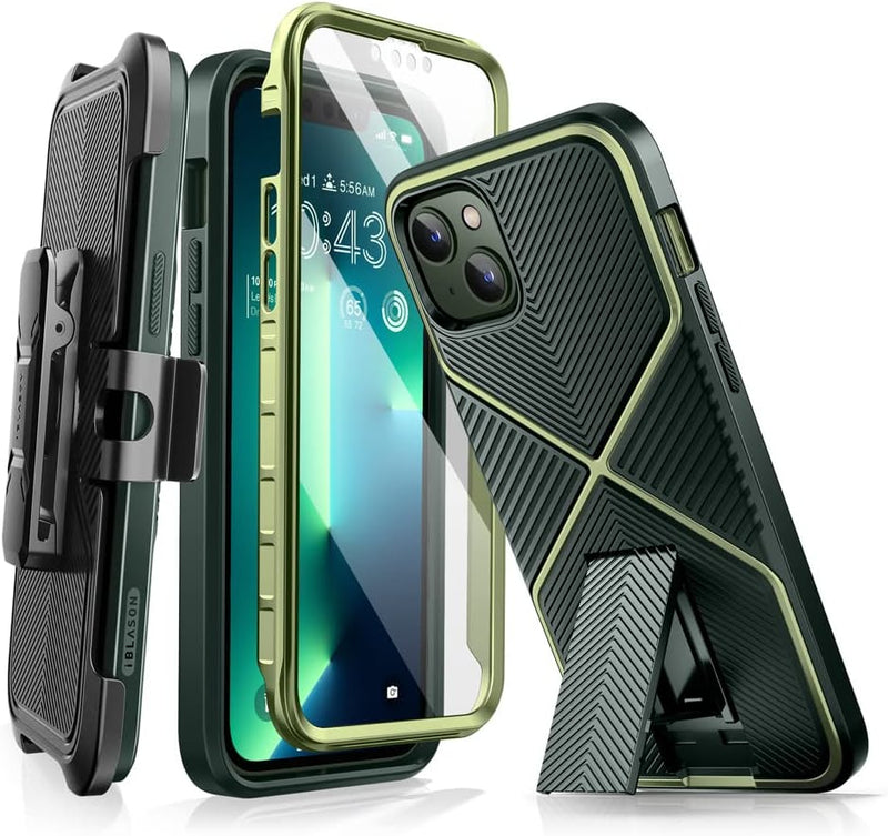 iPhone 14 Plus Case 6.7'', Full-Body Kickstand & Belt-Clip Heavy Duty Rugged Case Black - Gorilla Cases