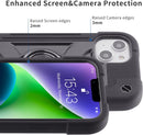 iPhone 14 Plus Case 6.7 Inch 360 Degree Rotate Ring Stand, Duty Protective Cover Black