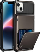 iPhone 14 Plus Case Card Holder Card Slot Hidden 14 Plus 6.7 Gun Metal