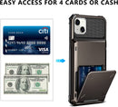 iPhone 14 Plus Case Card Holder Card Slot Hidden 14 Plus 6.7 Gun Metal