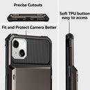 iPhone 14 Plus Case Card Holder Card Slot Hidden 14 Plus 6.7 Gun Metal