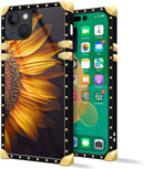 iPhone 14 Plus Case, Gold Chain Leopard Print Corner Back Cover Case 6.7 Inch