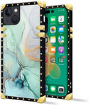 iPhone 14 Plus Case, Gold Chain Leopard Print Corner Back Cover Case 6.7 Inch