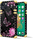 iPhone 14 Plus Case, Gold Chain Leopard Print Corner Back Cover Case 6.7 Inch