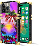 iPhone 14 Plus Case, Gold Chain Leopard Print Corner Back Cover Case 6.7 Inch