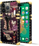 iPhone 14 Plus Case, Gold Chain Leopard Print Corner Back Cover Case 6.7 Inch