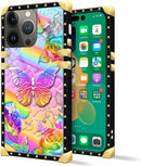 iPhone 14 Plus Case, Gold Chain Leopard Print Corner Back Cover Case 6.7 Inch