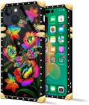 iPhone 14 Plus Case, Gold Chain Leopard Print Corner Back Cover Case 6.7 Inch