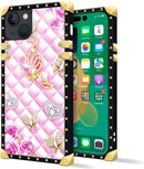 iPhone 14 Plus Case, Gold Chain Leopard Print Corner Back Cover Case 6.7 Inch