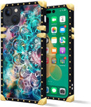 iPhone 14 Plus Case, Gold Chain Leopard Print Corner Back Cover Case 6.7 Inch