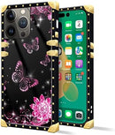 iPhone 14 Plus Case, Gold Chain Leopard Print Corner Back Cover Case 6.7 Inch