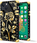 iPhone 14 Plus Case, Gold Chain Leopard Print Corner Back Cover Case 6.7 Inch