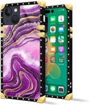 iPhone 14 Plus Case, Gold Chain Leopard Print Corner Back Cover Case 6.7 Inch