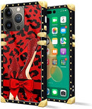 iPhone 14 Plus Case, Gold Chain Leopard Print Corner Back Cover Case 6.7 Inch