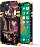 iPhone 14 Plus Case, Gold Chain Leopard Print Corner Back Cover Case 6.7 Inch