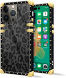 iPhone 14 Plus Case, Gold Chain Leopard Print Corner Back Cover Case 6.7 Inch