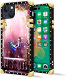 iPhone 14 Plus Case, Gold Chain Leopard Print Corner Back Cover Case 6.7 Inch