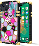 iPhone 14 Plus Case, Gold Chain Leopard Print Corner Back Cover Case 6.7 Inch
