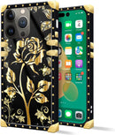 iPhone 14 Plus Case, Gold Chain Leopard Print Corner Back Cover Case 6.7 Inch
