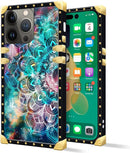 iPhone 14 Plus Case, Gold Chain Leopard Print Corner Back Cover Case 6.7 Inch