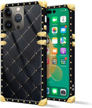 iPhone 14 Plus Case, Gold Chain Leopard Print Corner Back Cover Case 6.7 Inch
