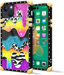 iPhone 14 Plus Case, Gold Chain Leopard Print Corner Back Cover Case 6.7 Inch - Gorilla Cases