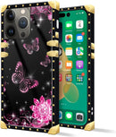 iPhone 14 Plus Case, Gold Chain Leopard Print Corner Back Cover Case 6.7 Inch