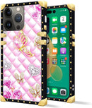 iPhone 14 Plus Case, Gold Chain Leopard Print Corner Back Cover Case 6.7 Inch