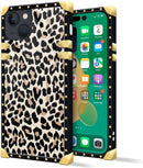 iPhone 14 Plus Case, Gold Chain Leopard Print Corner Back Cover Case 6.7 Inch