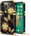 iPhone 14 Plus Case, Gold Chain Leopard Print Corner Back Cover Case 6.7 Inch