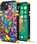 iPhone 14 Plus Case, Gold Chain Leopard Print Corner Back Cover Case 6.7 Inch