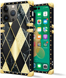 iPhone 14 Plus Case, Gold Chain Leopard Print Corner Back Cover Case 6.7 Inch